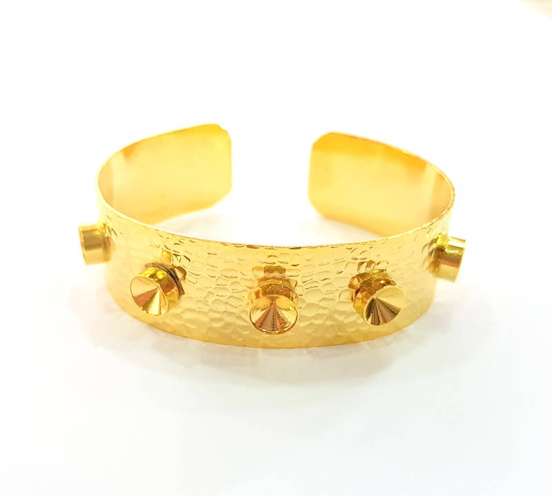 Gold Bangle Blanks Bracelet Blanks Hammered Cuff Blanks Adjustable Bracelet Blank Gold Plated Brass (8mm Blanks ) G11149