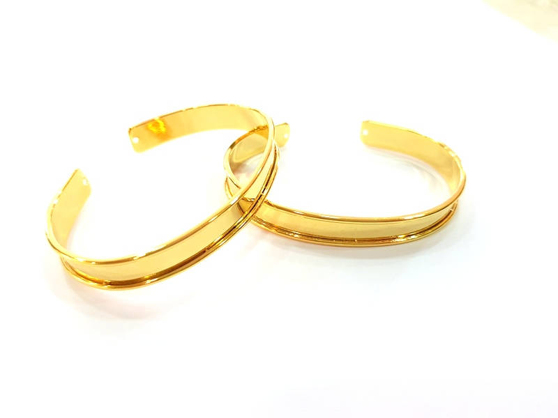 Gold Bangle Blanks Bracelet Blanks Cuff Blanks Adjustable Bracelet Blank Gold Plated Brass (10mm ) G7911