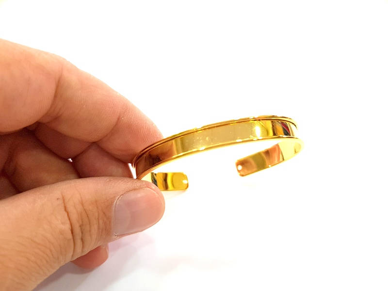 Gold Bangle Blanks Bracelet Blanks Cuff Blanks Adjustable Bracelet Blank Gold Plated Brass (10mm ) G7911