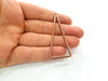 4 Antique Copper Triangle Pendant Antique Copper Plated Pendant (63x27mm) G10798