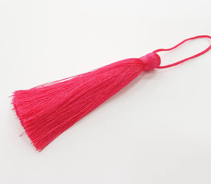 Fuschia Tassel , Large Thick 113 mm - 4.4 inches G8310