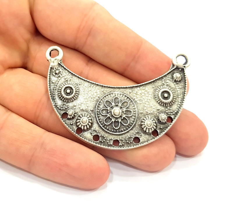 Silver Pendant Antique Silver Plated Pendants (57x24mm) G8313