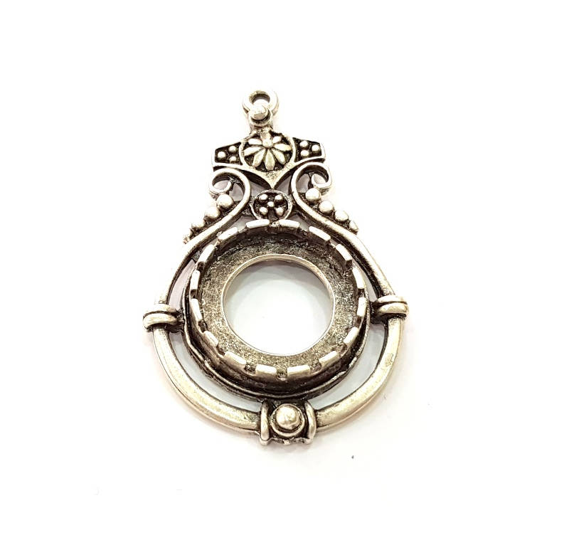 Silver Pendant Antique Silver Plated Pendants (56x34mm) G8314