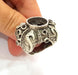 Silver Ring Blank Base Bezel Settings Cabochon Base Mountings Adjustable (15x12mm and 3mm Blank) , Antique Silver Plated Brass G8318