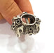 Silver Ring Blank Base Bezel Settings Cabochon Base Mountings Adjustable (15x12mm and 3mm Blank) , Antique Silver Plated Brass G8318