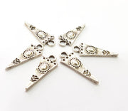 100 Silver Triangle Charms Antique Silver Plated Charms (19x7mm) G11319