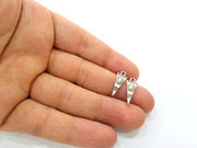 100 Silver Triangle Charms Antique Silver Plated Charms (19x7mm) G11319