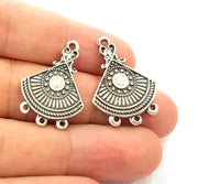 4 Silver Pendant Antique Silver Plated Pendant (30x20mm) G8324
