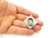 Silver Pendant Blank Bezel Base Setting Necklace Blank Resin Blank Mountings Antique Silver Plated Brass ( 40x40mm )  G8326