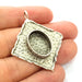Silver Pendant Blank Bezel Base Setting Necklace Blank Resin Blank Mountings Antique Silver Plated Brass ( 40x40mm )  G8326