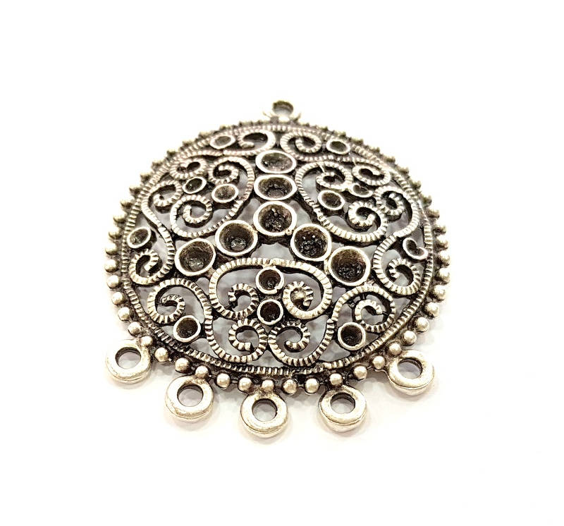 Silver Pendant Antique Silver Plated Pendants (42mm)  G7920