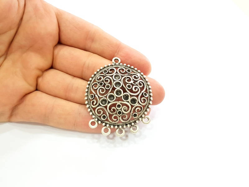 Silver Pendant Antique Silver Plated Pendants (42mm)  G7920