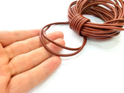 Leather Claret Red Cord 1mt-3.3 ft (3mm) Round Leather Lacing G7948