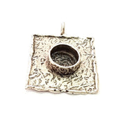 Silver Pendant Blank Bezel Base Setting Necklace Blank Resin Blank Mountings Antique Silver Plated Brass ( 28x25mm )  G8685