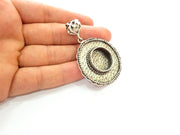 Silver Pendant Blank Bezel Base Setting Necklace Blank Resin Blank Mountings Antique Silver Plated Brass ( 50mm )  G8335