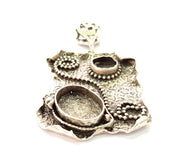 Silver Pendant Blank Bezel Base Setting Necklace Blank Resin Blank Mountings Antique Silver Plated Brass ( 50x35mm )  G8680