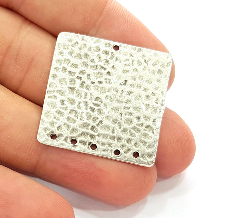 Silver Plated Connector Antique Silver Plated Brass Charms (30mm)  G8346