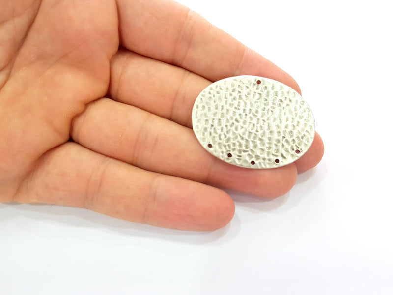 Silver Plated Connector Antique Silver Plated Brass Charms (42x32mm)  G8349