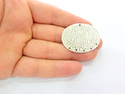 Silver Plated Connector Antique Silver Plated Brass Charms (42x32mm)  G8349