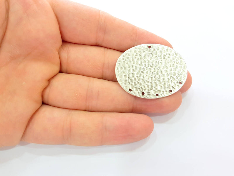 Silver Plated Connector Antique Silver Plated Brass Charms (42x32mm)  G8349