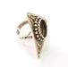 Silver Ring Blank Base Bezel Settings Cabochon Base Mountings Adjustable (15mm Blank) , Antique Silver Plated Brass G8362