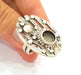 Silver Ring Blank Base Bezel Settings Cabochon Base Mountings Adjustable (10mm Blank) , Antique Silver Plated Brass G8364