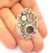 Silver Ring Blank Base Bezel Settings Cabochon Base Mountings Adjustable (10mm Blank) , Antique Silver Plated Brass G8364