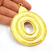 Gold Large Pendant Blank Gold Plated Pendant (104x76mm)  G8387