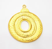 Gold Large Pendant Blank Gold Plated Pendant (104x76mm)  G8387