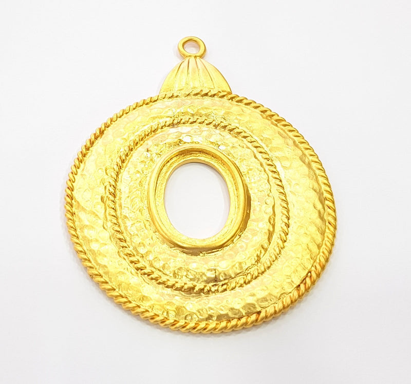 Gold Large Pendant Blank Gold Plated Pendant (104x76mm)  G8387