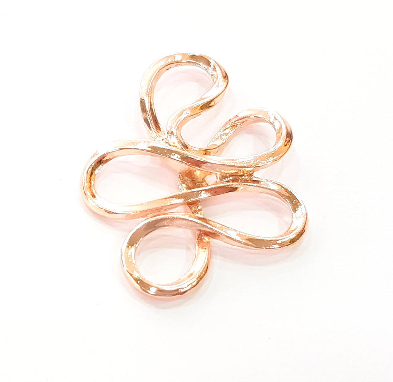 Rose Gold Pendant Connector Rose Gold Plated Pendant (53x38 mm)  G8388