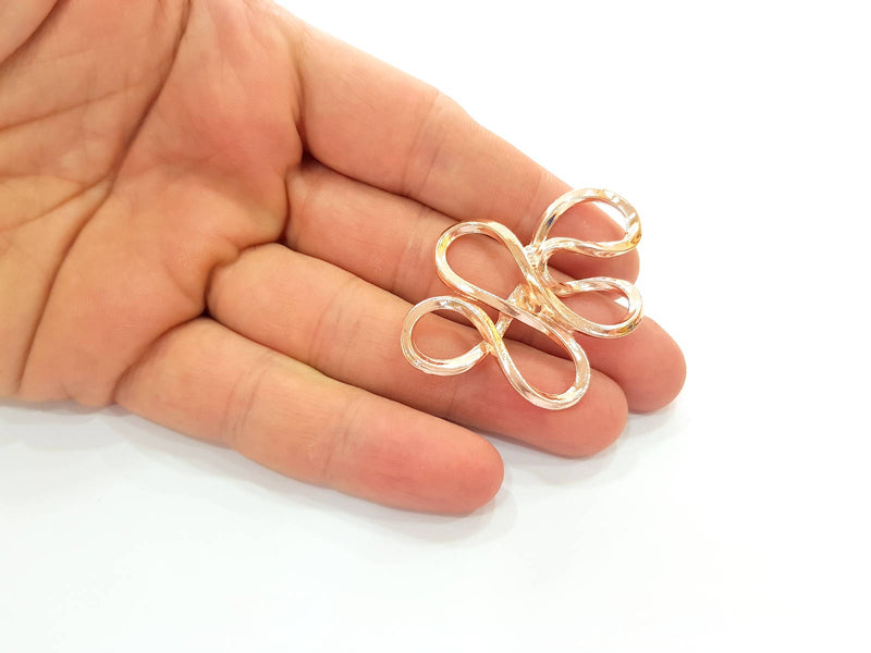 Rose Gold Pendant Connector Rose Gold Plated Pendant (53x38 mm)  G8388