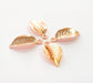 4 Rose Gold Leaf Charms Blank Rose Gold Plated Charms (18x9 mm) G8395
