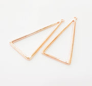 2 Rose Gold Triangle Pendant Rose Gold Plated Pendant (64x28 mm) G8398