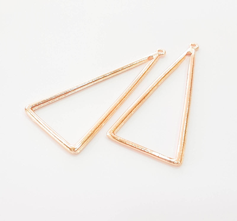 2 Rose Gold Triangle Pendant Rose Gold Plated Pendant (64x28 mm) G8398