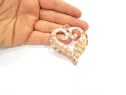 Rose Gold Heart Pendant Rose Gold Plated Pendant (68x64 mm) G8399