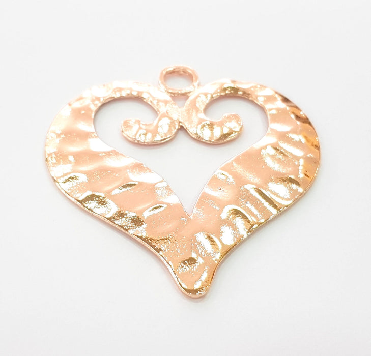 Rose Gold Heart Pendant Rose Gold Plated Pendant (68x64 mm) G8399