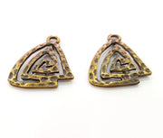 4 Antique Bronze Pendant Antique Bronze Plated Pendant (27x21mm) G8406