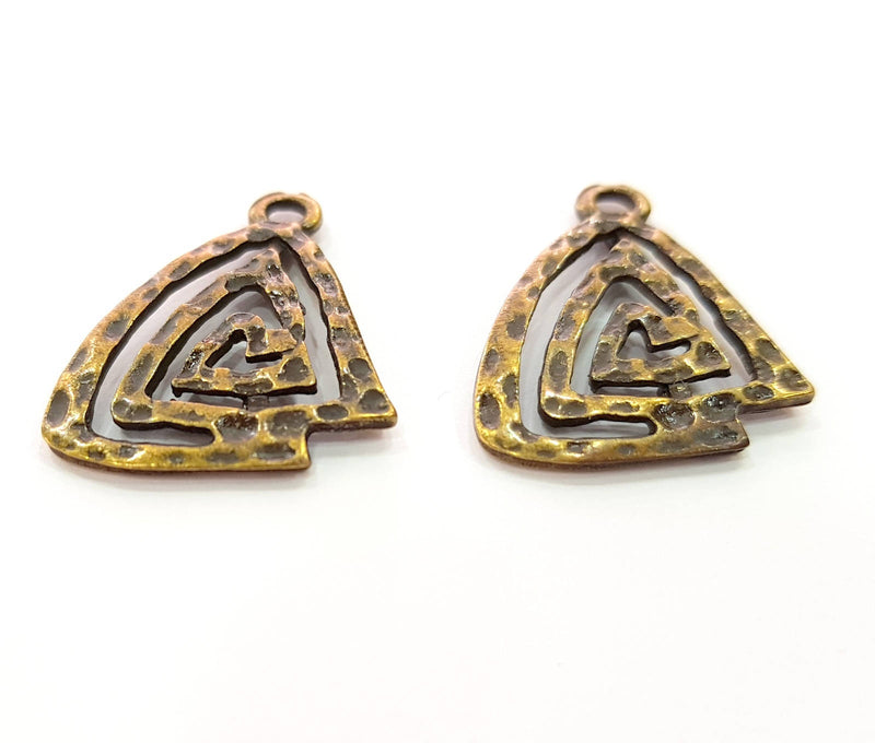 4 Antique Bronze Pendant Antique Bronze Plated Pendant (27x21mm) G8406