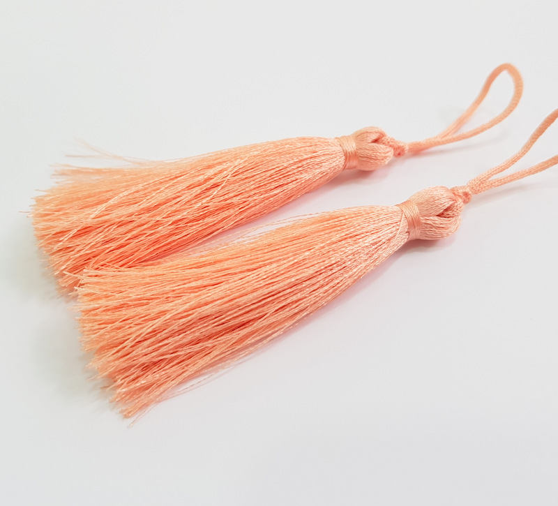 2 pcs (78 mm - 3 inches)  Soft Pink Tassel ,   G7953