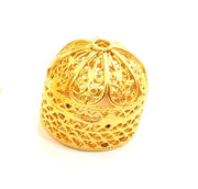2 Gold Cone Gold Plated Brass Cones Bead Caps Findings  (21x18 mm)  G8409