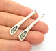 4 Silver Charms Antique Silver Charms (47x8mm) G13612