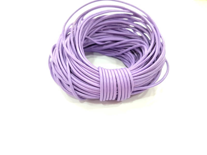 Leather Lilac Cord 1mt-3.3 ft (2mm) Round Leather Lacing G7963