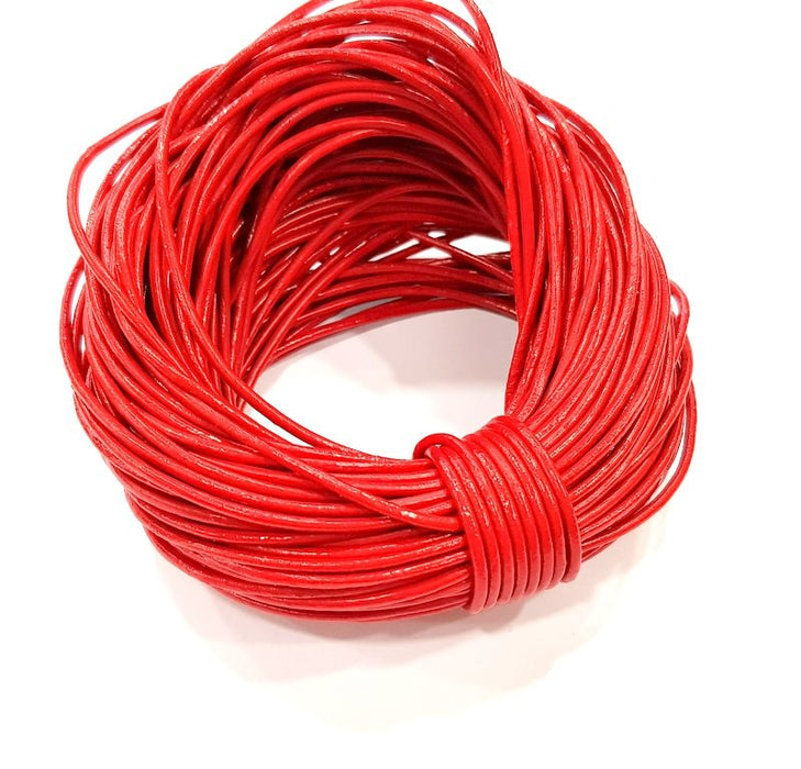 Leather Red Cord 1mt-3.3 ft (1.5mm) Round Leather Lacing G7979