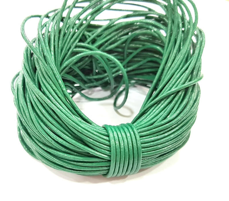 Leather Green Cord 1mt-3.3 ft (1.5mm) Round Leather Lacing G7981