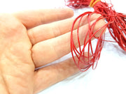 Leather Red Cord 1mt-3.3 ft (1mm) Round Leather Lacing G7982