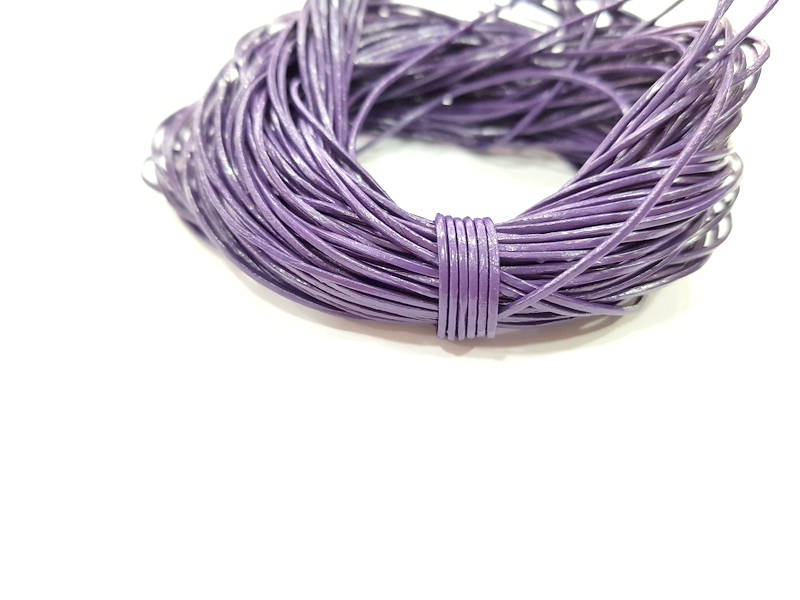 Leather Purple Cord 1mt-3.3 ft (1mm) Round Leather Lacing G7983