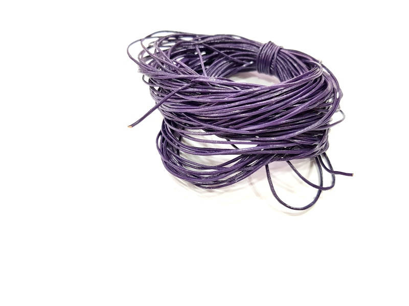 Leather Purple Cord 1mt-3.3 ft (1mm) Round Leather Lacing G7983