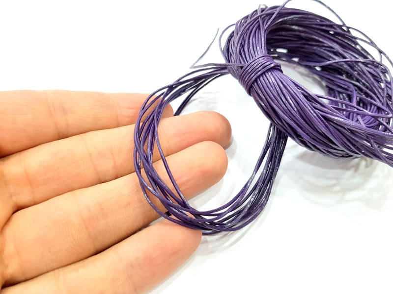 Leather Purple Cord 1mt-3.3 ft (1mm) Round Leather Lacing G7983