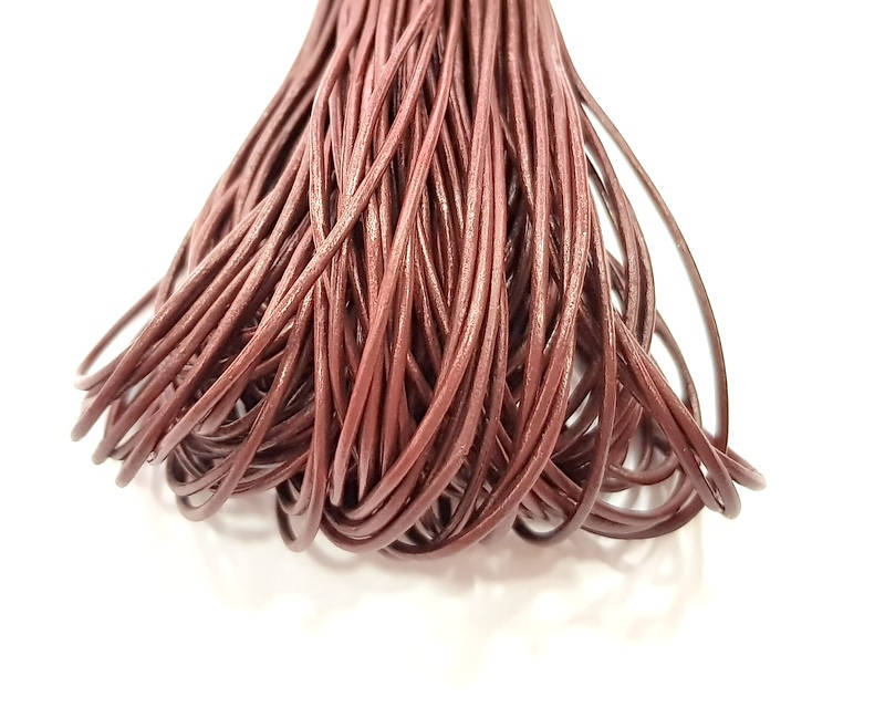 Leather Claret Red Cord 1mt-3.3 ft (1mm) Round Leather Lacing G7987